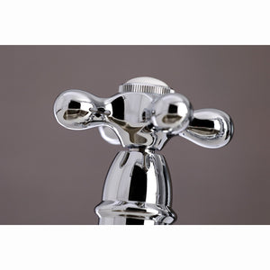 Restoration KS3271AXBS Two-Handle 4-Hole Deck Mount Bridge Kitchen Faucet with Side Sprayer, Polished Chrome