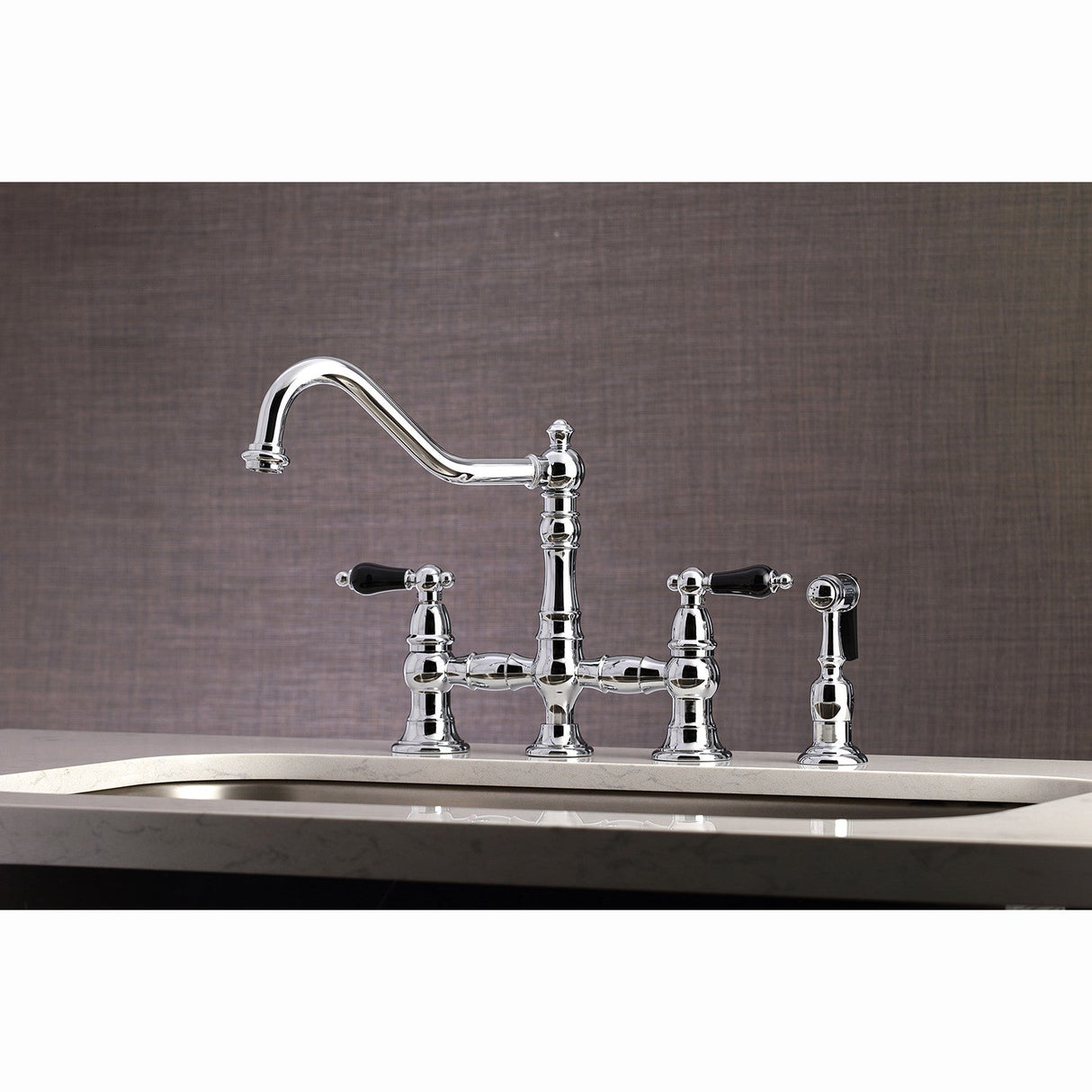 Duchess KS3271PKLBS Bridge Kitchen Faucet, Polished Chrome