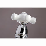 Restoration KS3271PXBS Two-Handle 4-Hole Deck Mount Bridge Kitchen Faucet with Side Sprayer, Polished Chrome