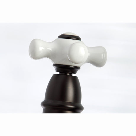 Restoration KS3275PXBS Two-Handle 4-Hole Deck Mount Bridge Kitchen Faucet with Side Sprayer, Oil Rubbed Bronze