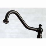 Restoration KS3275PXBS Two-Handle 4-Hole Deck Mount Bridge Kitchen Faucet with Side Sprayer, Oil Rubbed Bronze