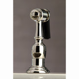 Restoration KS3276AXBS Two-Handle 4-Hole Deck Mount Bridge Kitchen Faucet with Side Sprayer, Polished Nickel