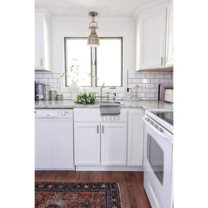 Restoration KS3276AXBS Two-Handle 4-Hole Deck Mount Bridge Kitchen Faucet with Side Sprayer, Polished Nickel