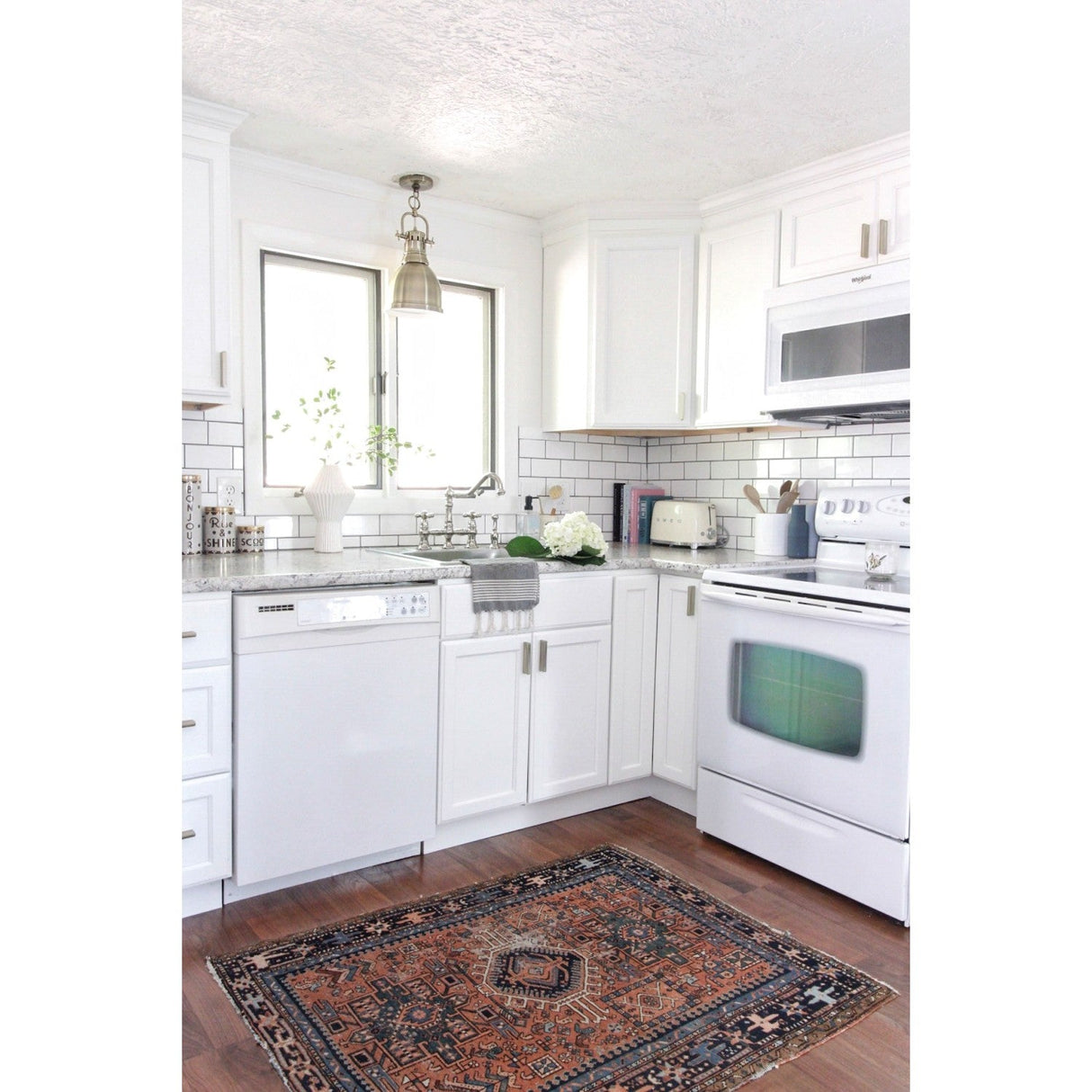 Restoration KS3276AXBS Two-Handle 4-Hole Deck Mount Bridge Kitchen Faucet with Side Sprayer, Polished Nickel