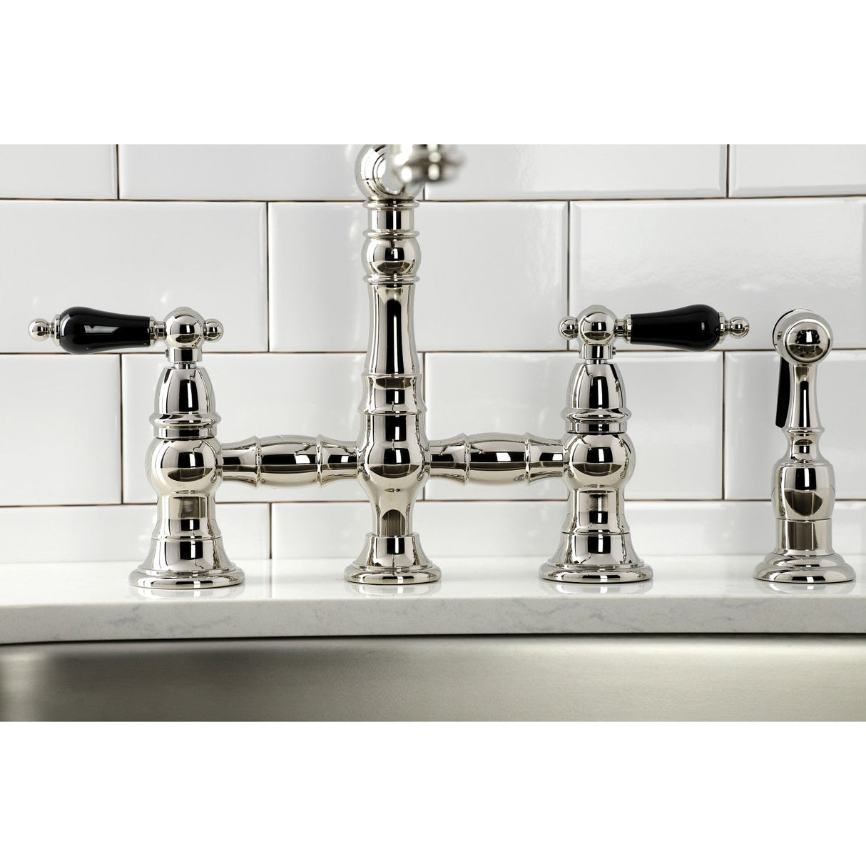 Duchess KS3276PKLBS Bridge Kitchen Faucet, Polished Nickel