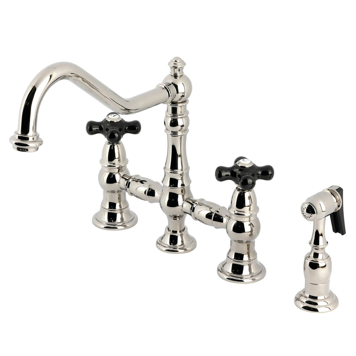 Duchess KS3276PKXBS Bridge Kitchen Faucet, Polished Nickel