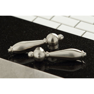 Restoration KS3278ALBS Two-Handle 4-Hole Deck Mount Bridge Kitchen Faucet with Side Sprayer, Brushed Nickel