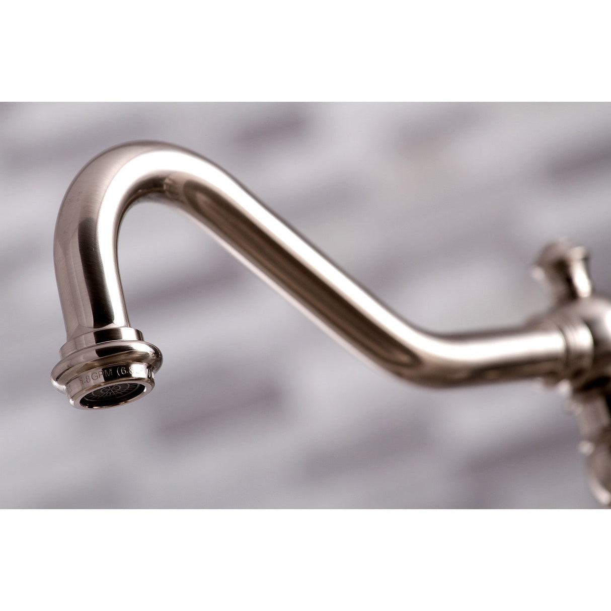 Restoration KS3278PLBS Two-Handle 4-Hole Deck Mount Bridge Kitchen Faucet with Side Sprayer, Brushed Nickel