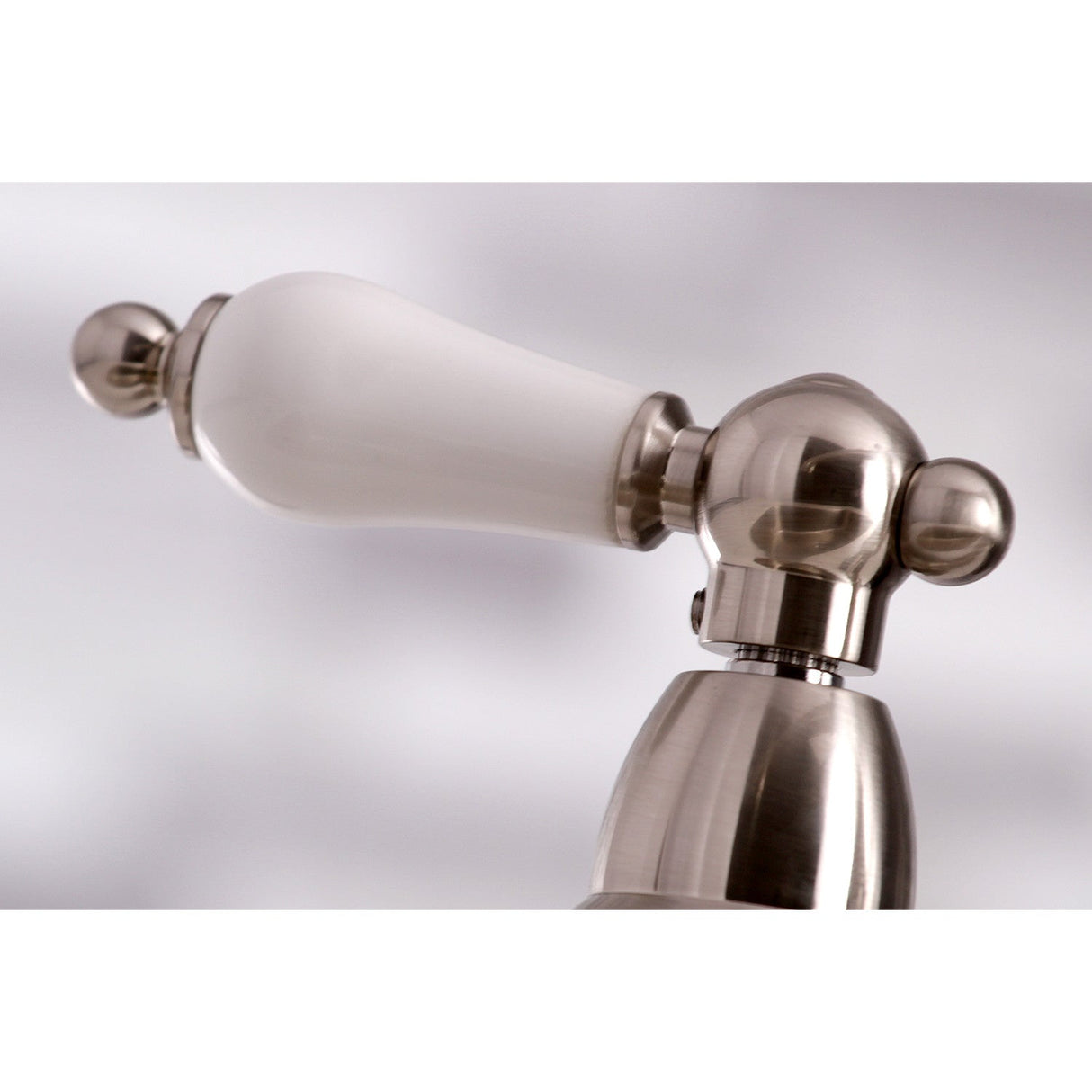 Restoration KS3278PLBS Two-Handle 4-Hole Deck Mount Bridge Kitchen Faucet with Side Sprayer, Brushed Nickel