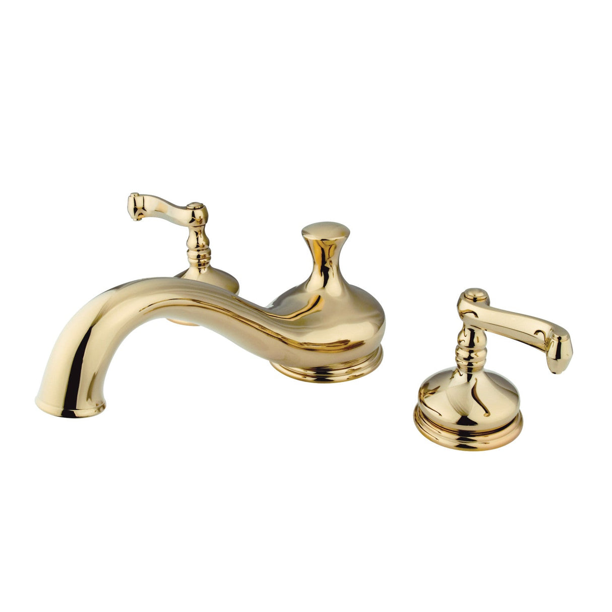 Royale KS3332FL Two-Handle 3-Hole Deck Mount Roman Tub Faucet, Polished Brass