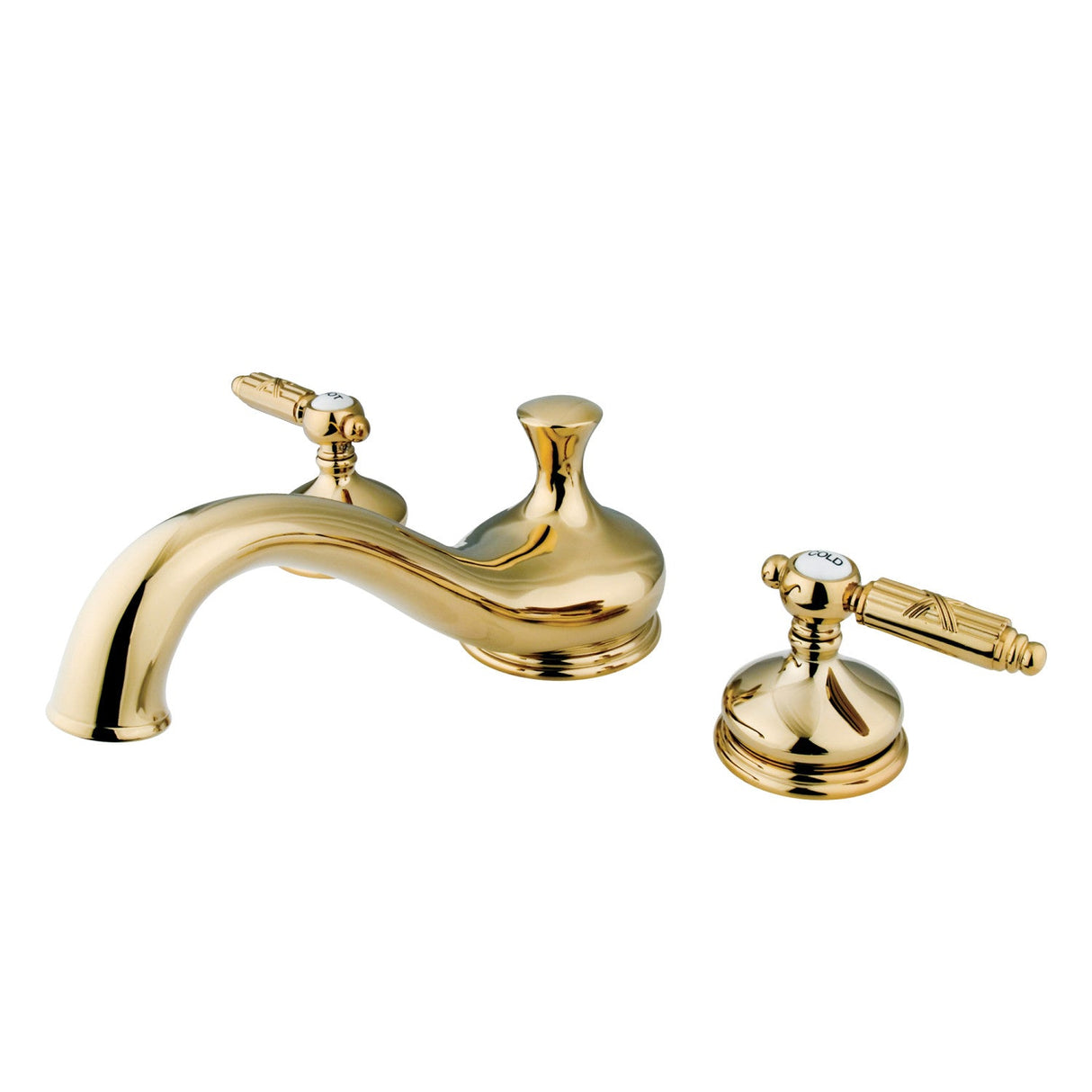 Georgian KS3332GL Two-Handle 3-Hole Deck Mount Roman Tub Faucet, Polished Brass