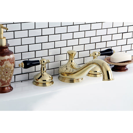 Duchess KS3332PKL Two-Handle 3-Hole Deck Mount Roman Tub Faucet, Polished Brass