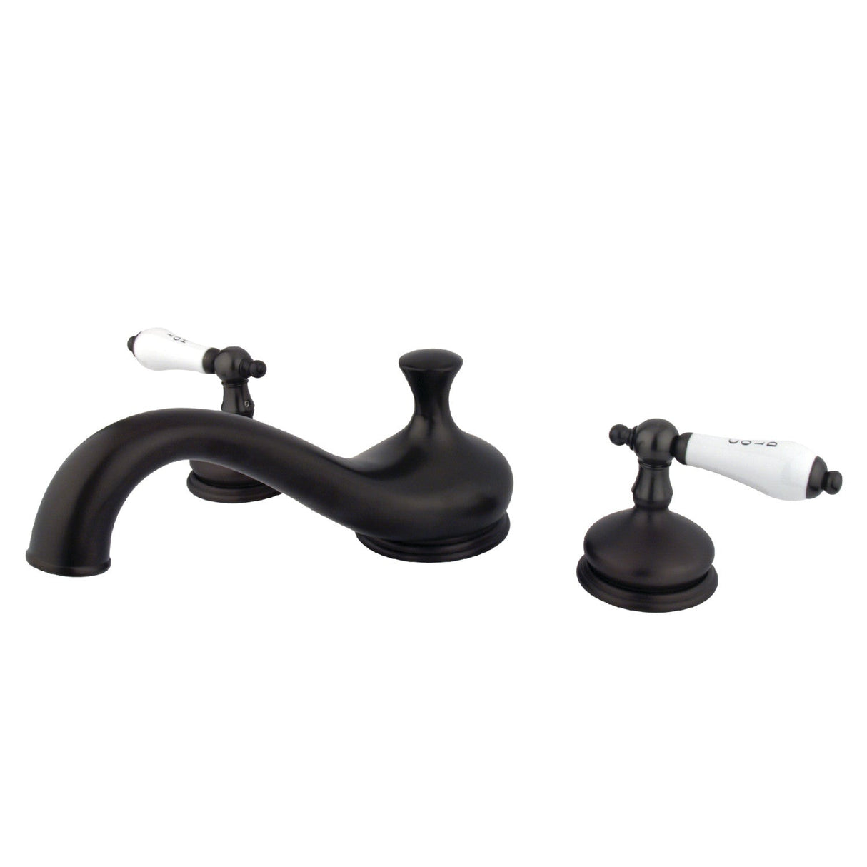 Heritage KS3335PL Two-Handle 3-Hole Deck Mount Roman Tub Faucet, Oil Rubbed Bronze