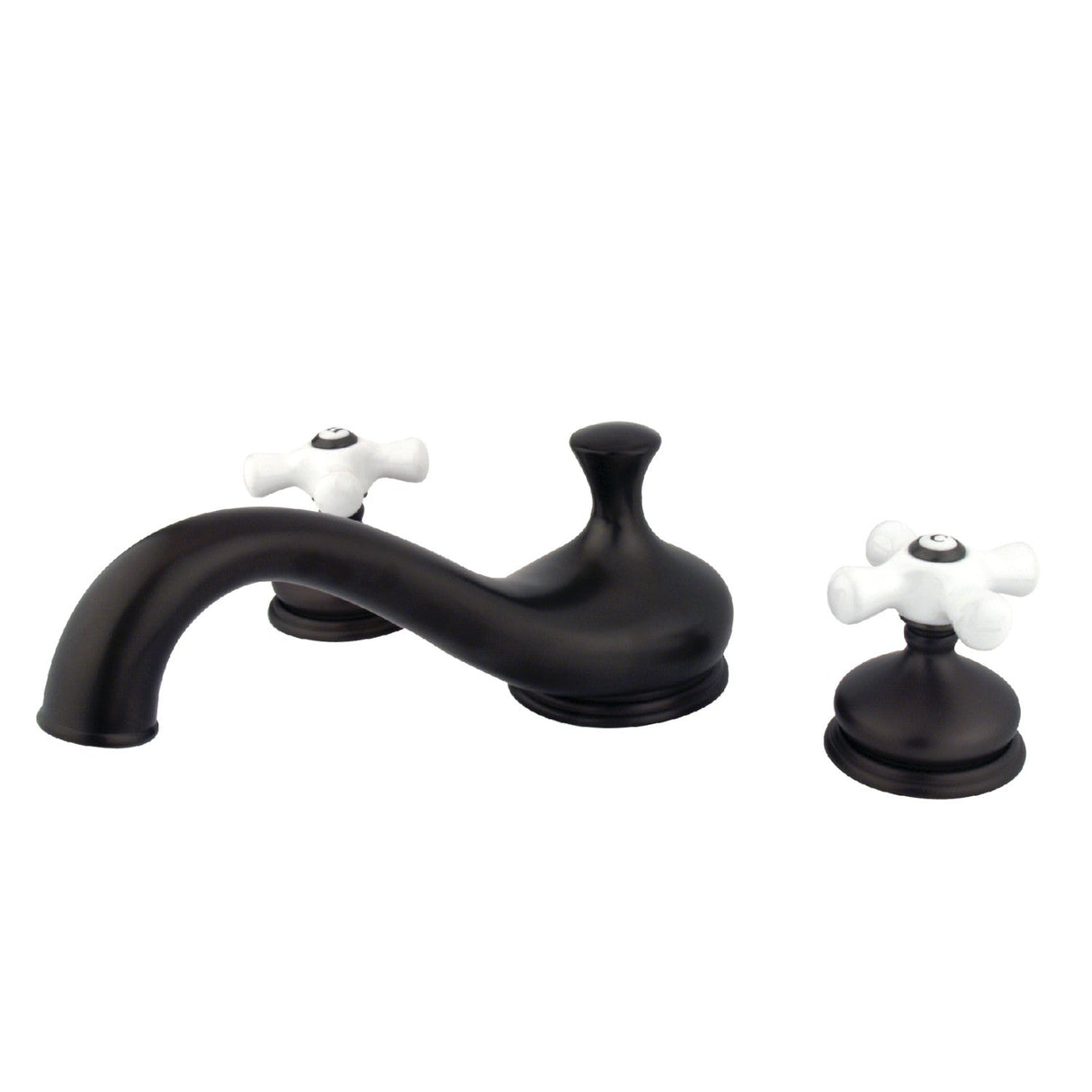 Heritage KS3335PX Two-Handle 3-Hole Deck Mount Roman Tub Faucet, Oil Rubbed Bronze