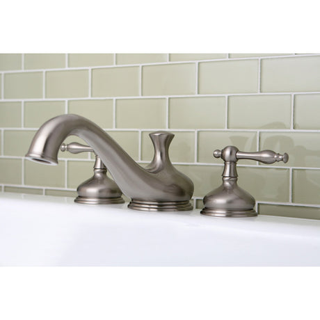 Heritage KS3338NL Two-Handle 3-Hole Deck Mount Roman Tub Faucet, Brushed Nickel