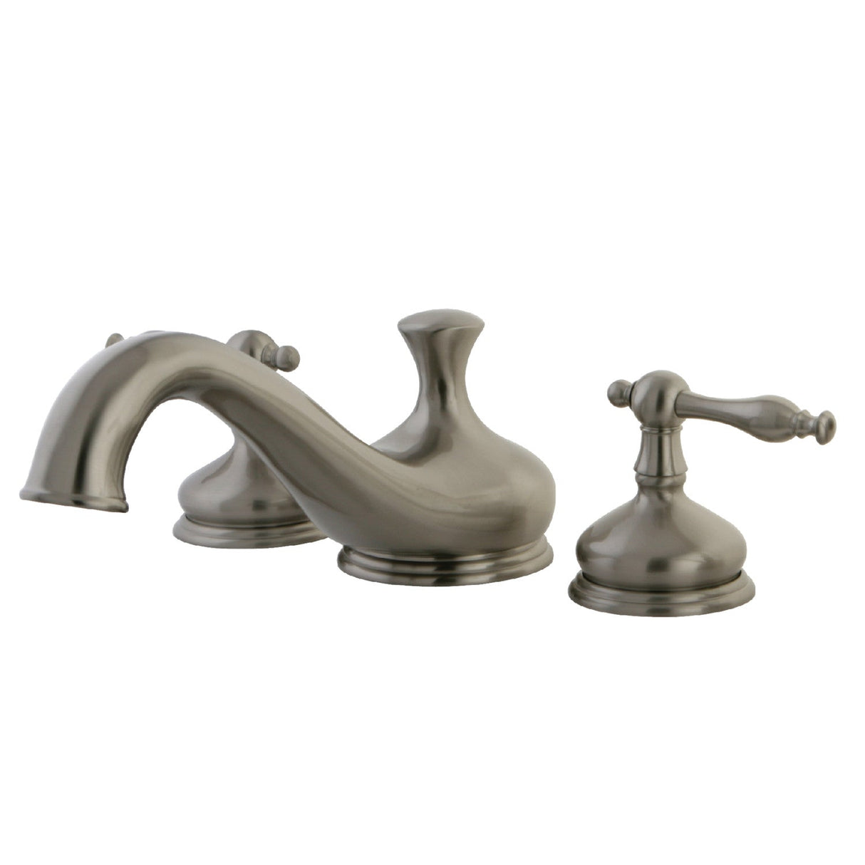 Heritage KS3338NL Two-Handle 3-Hole Deck Mount Roman Tub Faucet, Brushed Nickel