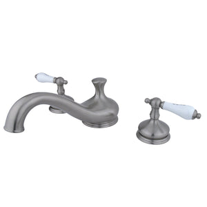 Heritage KS3338PL Two-Handle 3-Hole Deck Mount Roman Tub Faucet, Brushed Nickel