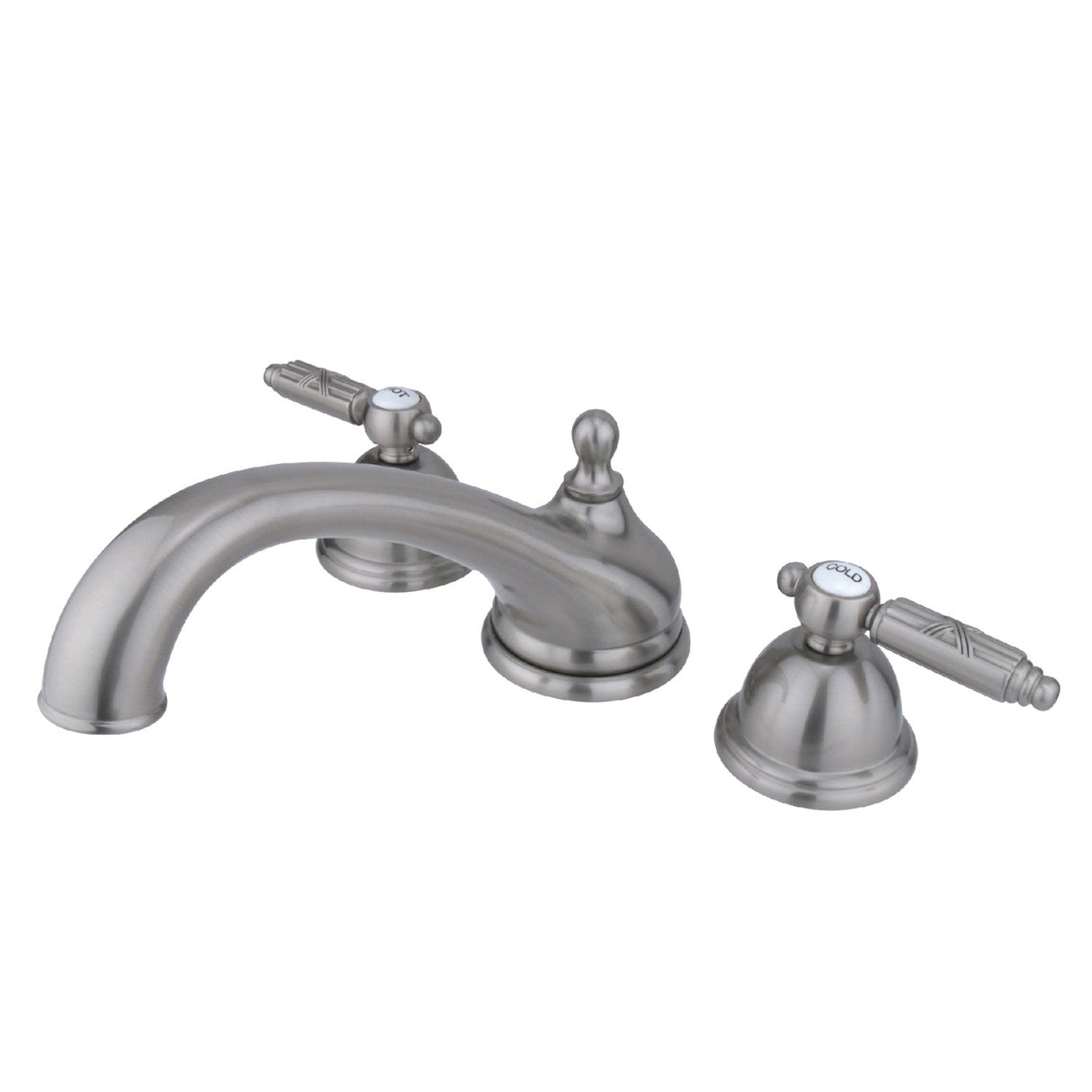 Georgian KS3358GL Two-Handle 3-Hole Deck Mount Roman Tub Faucet, Brushed Nickel
