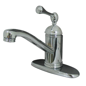 KS3401BL Single-Handle 1-Hole Deck Mount Bathroom Faucet with Push Pop-Up, Polished Chrome