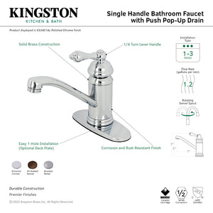 Vintage KS3405AL Single-Handle 1-Hole Deck Mount Bathroom Faucet with Push Pop-Up, Oil Rubbed Bronze