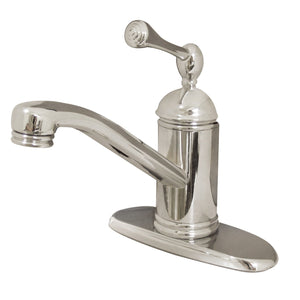 KS3408BL Single-Handle 1-Hole Deck Mount Bathroom Faucet with Push Pop-Up, Brushed Nickel