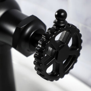 Fuller KS3540CG Single-Handle 1-Hole Deck Mount Bathroom Faucet with Push Pop-Up, Matte Black