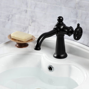 Fuller KS3540CG Single-Handle 1-Hole Deck Mount Bathroom Faucet with Push Pop-Up, Matte Black