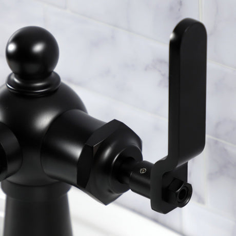 Knight KS3540KL Single-Handle 1-Hole Deck Mount Bathroom Faucet with Push Pop-Up, Matte Black