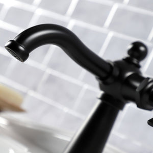 Hamilton KS3540NX Single-Handle 1-Hole Deck Mount Bathroom Faucet with Push Pop-Up, Matte Black