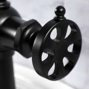 Belknap KS3540RX Single-Handle 1-Hole Deck Mount Bathroom Faucet with Push Pop-Up, Matte Black