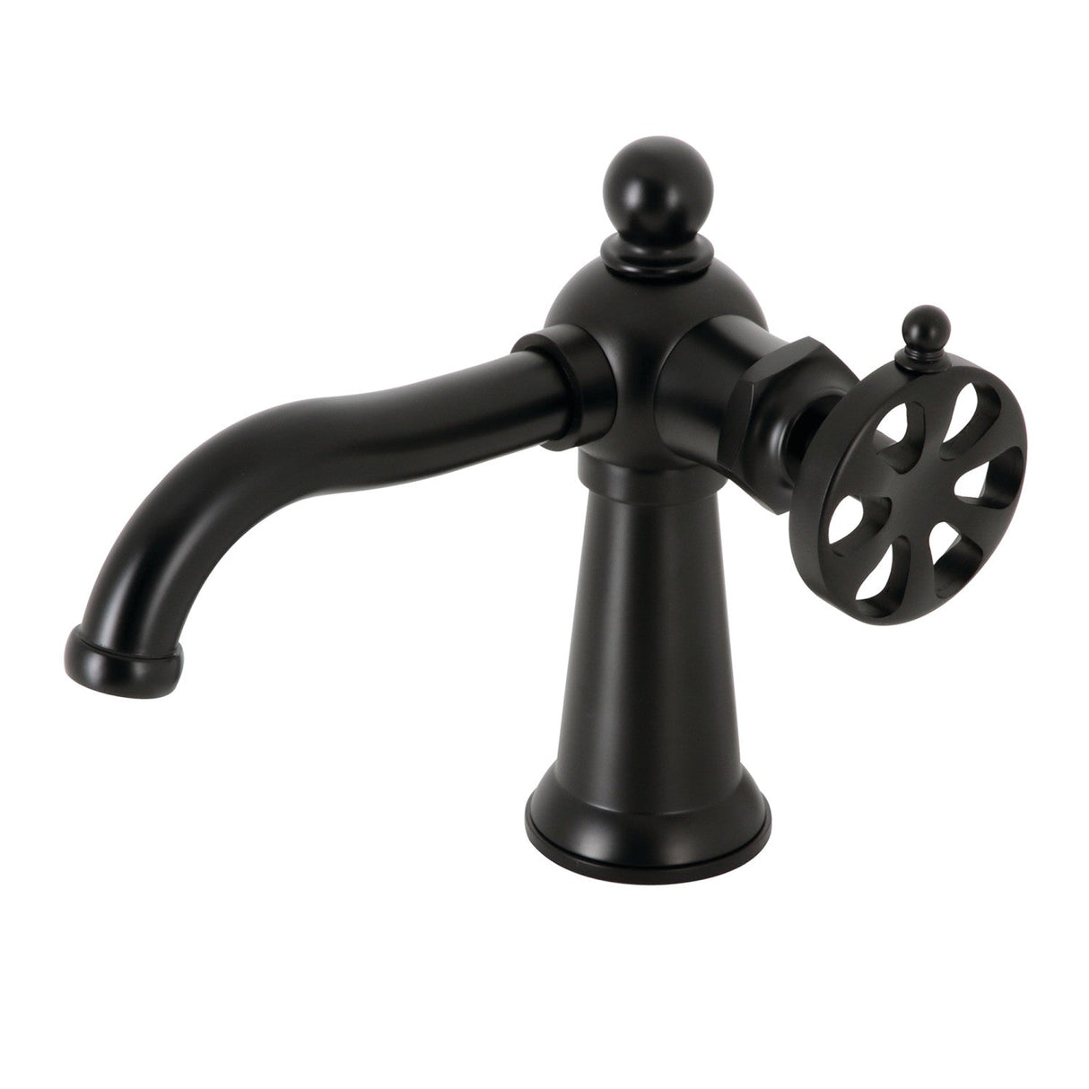 Belknap KS3540RX Single-Handle 1-Hole Deck Mount Bathroom Faucet with Push Pop-Up, Matte Black
