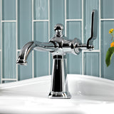 Knight KS3541KL Single-Handle 1-Hole Deck Mount Bathroom Faucet with Push Pop-Up, Polished Chrome