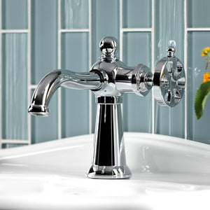 Belknap KS3541RX Single-Handle 1-Hole Deck Mount Bathroom Faucet with Push Pop-Up, Polished Chrome