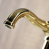 Knight KS3542KL Single-Handle 1-Hole Deck Mount Bathroom Faucet with Push Pop-Up, Polished Brass