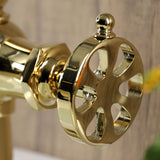 Belknap KS3542RX Single-Handle 1-Hole Deck Mount Bathroom Faucet with Push Pop-Up, Polished Brass