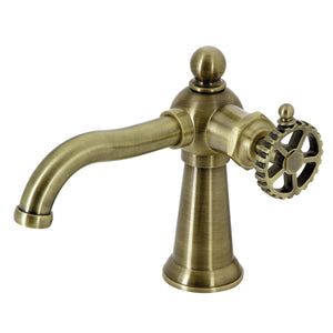 Fuller KS3543CG Single-Handle 1-Hole Deck Mount Bathroom Faucet with Push Pop-Up, Antique Brass