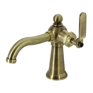 Knight KS3543KL Single-Handle 1-Hole Deck Mount Bathroom Faucet with Push Pop-Up, Antique Brass