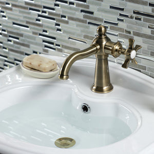 Hamilton KS3543NX Single-Handle 1-Hole Deck Mount Bathroom Faucet with Push Pop-Up, Antique Brass