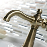 Belknap KS3543RX Single-Handle 1-Hole Deck Mount Bathroom Faucet with Push Pop-Up, Antique Brass