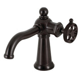 Webb KS3545RKX Single-Handle 1-Hole Deck Mount Bathroom Faucet with Knurled Handle and Push Pop-Up Drain, Oil Rubbed Bronze
