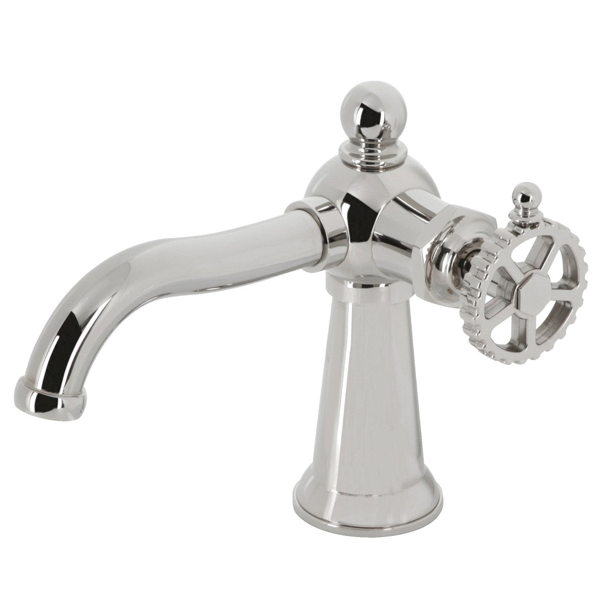 Fuller KS3546CG Single-Handle 1-Hole Deck Mount Bathroom Faucet with Push Pop-Up, Polished Nickel