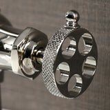Webb KS3546RKX Single-Handle 1-Hole Deck Mount Bathroom Faucet with Knurled Handle and Push Pop-Up Drain, Polished Nickel