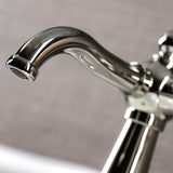 Webb KS3546RKX Single-Handle 1-Hole Deck Mount Bathroom Faucet with Knurled Handle and Push Pop-Up Drain, Polished Nickel