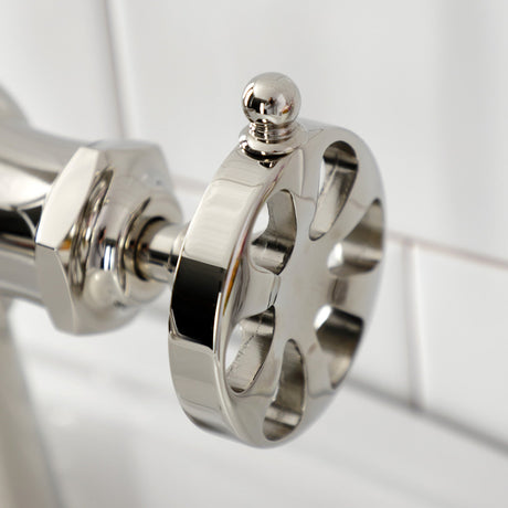 Belknap KS3546RX Single-Handle 1-Hole Deck Mount Bathroom Faucet with Push Pop-Up, Polished Nickel