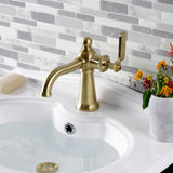 Knight KS3547KL Single-Handle 1-Hole Deck Mount Bathroom Faucet with Push Pop-Up, Brushed Brass