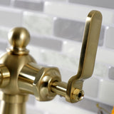Knight KS3547KL Single-Handle 1-Hole Deck Mount Bathroom Faucet with Push Pop-Up, Brushed Brass