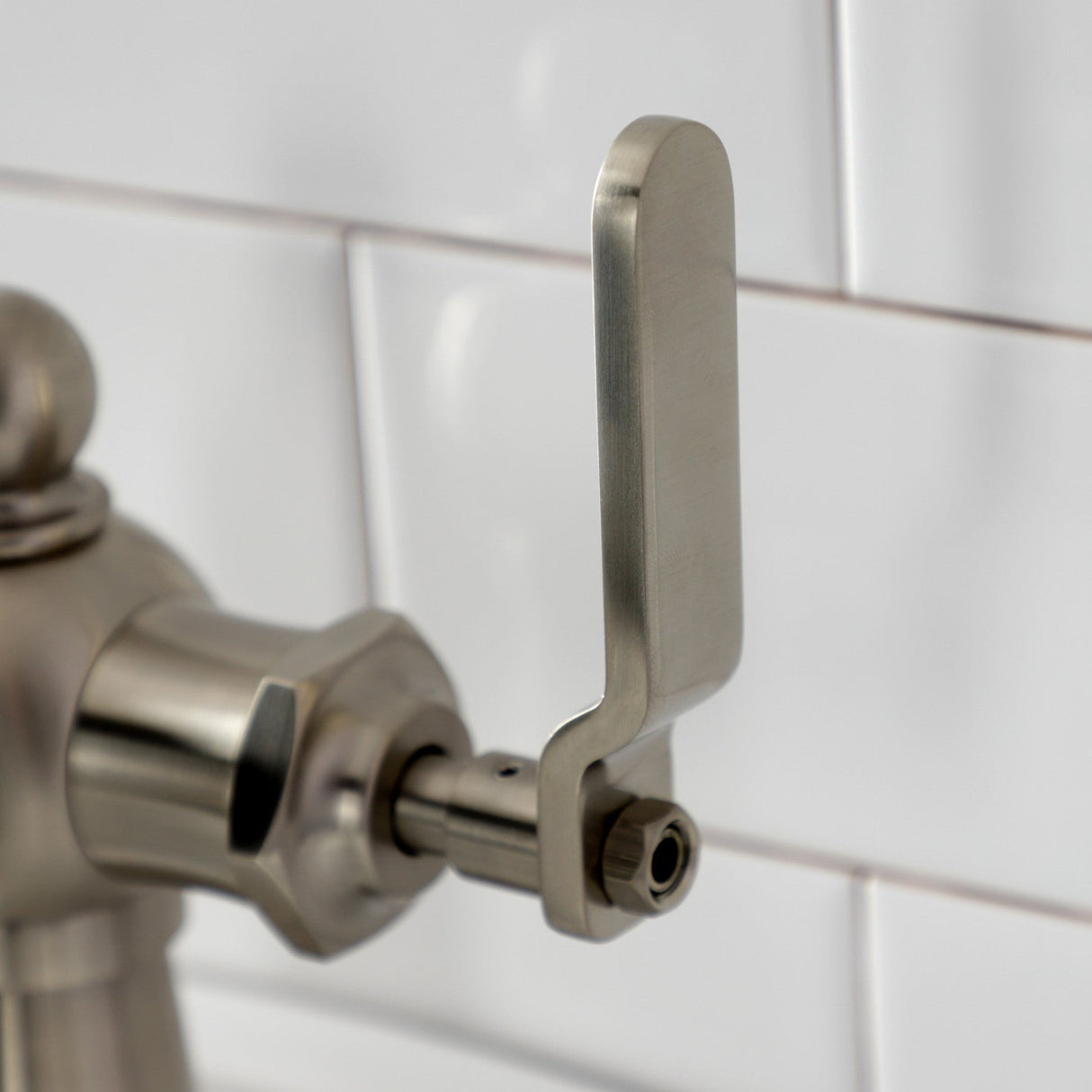 Knight KS3548KL Single-Handle 1-Hole Deck Mount Bathroom Faucet with Push Pop-Up, Brushed Nickel