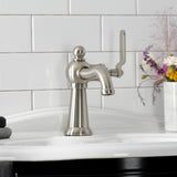 Knight KS3548KL Single-Handle 1-Hole Deck Mount Bathroom Faucet with Push Pop-Up, Brushed Nickel