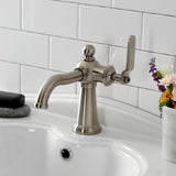 Knight KS3548KL Single-Handle 1-Hole Deck Mount Bathroom Faucet with Push Pop-Up, Brushed Nickel