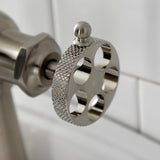Webb KS3548RKX Single-Handle 1-Hole Deck Mount Bathroom Faucet with Knurled Handle and Push Pop-Up Drain, Brushed Nickel